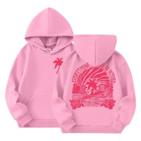 Pink Palm Puff Hoodie